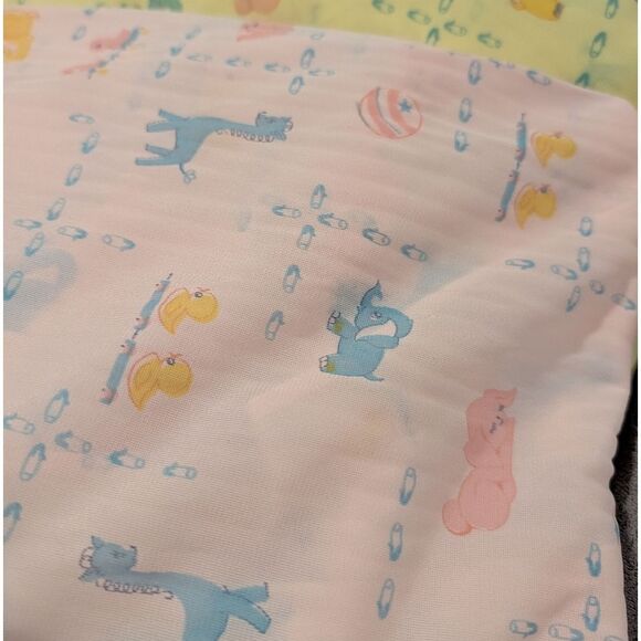 Vintage MCM Lot Of 3 Bolts Of Baby Sheer Nursery Baby Animal Print Material Rare - Picture 4 of 12